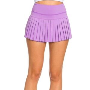 gold hinge pleated purple tennis skirt